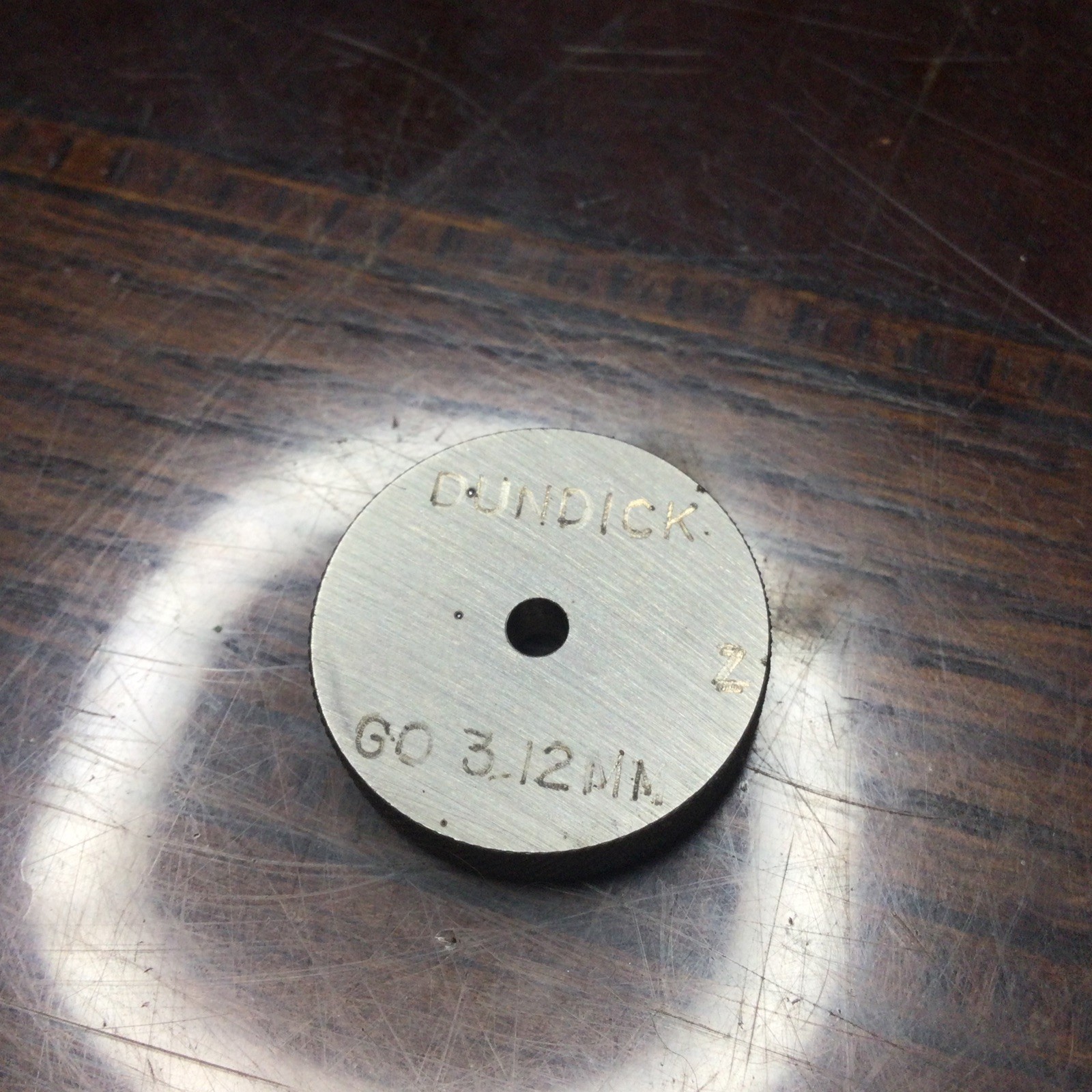 Dundick Class Z 3.12mm Plain Smooth Bore RING GAGE  (RT34)