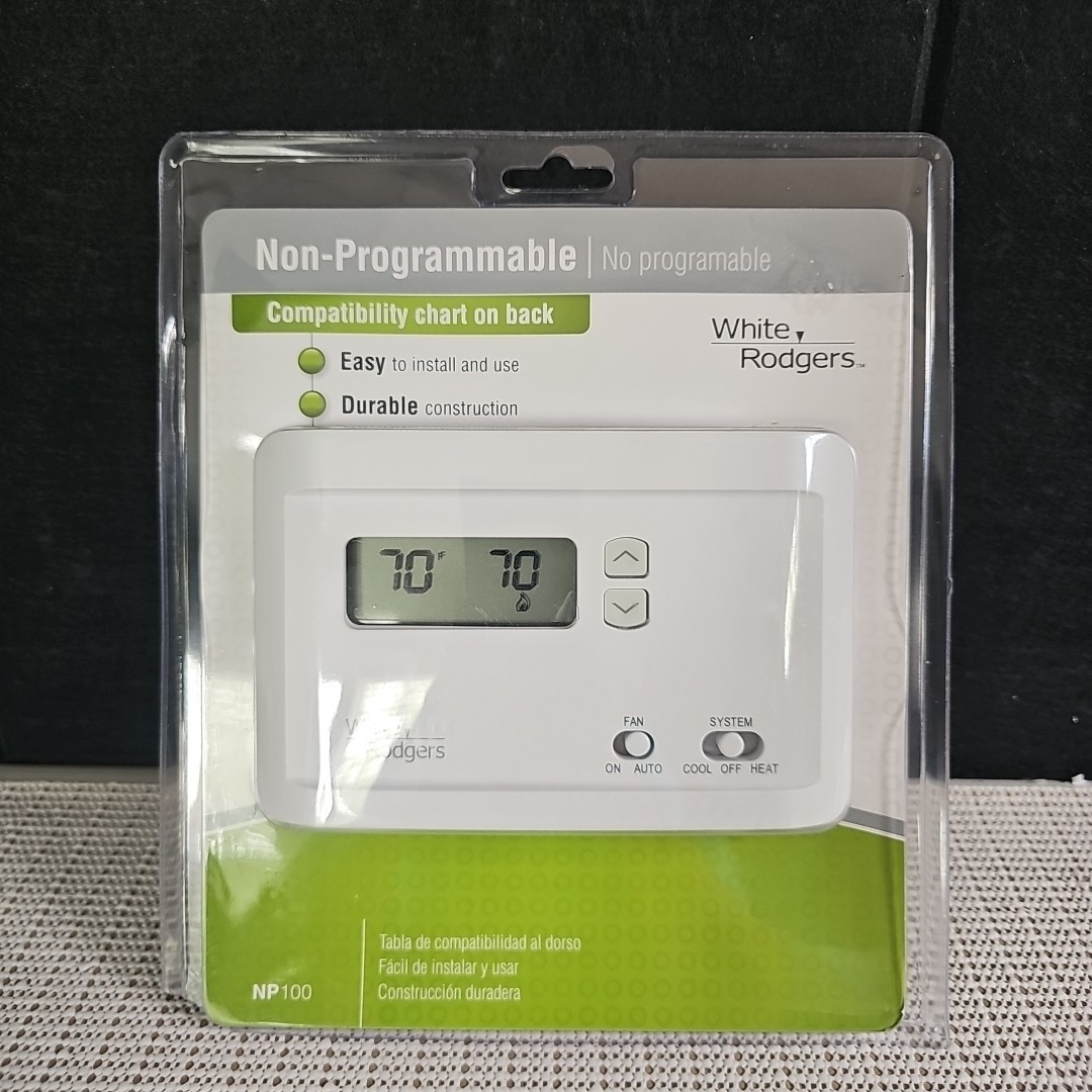 White Rodgers NP100 Non-Programmable Thermostat Heating & Cooling Sealed