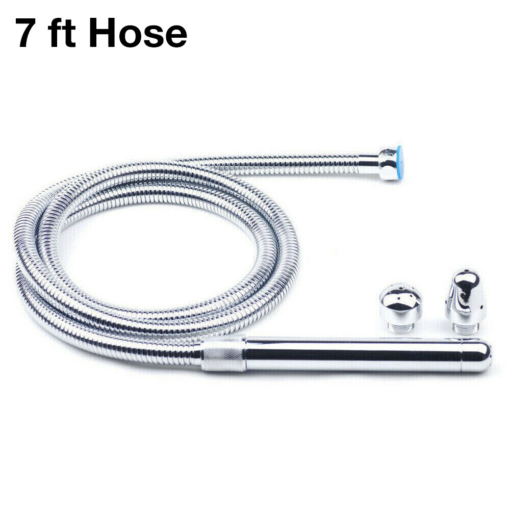 7 Ft Hose Metal Shower Enema Set with 3 Nozzles for Colon Cleansing