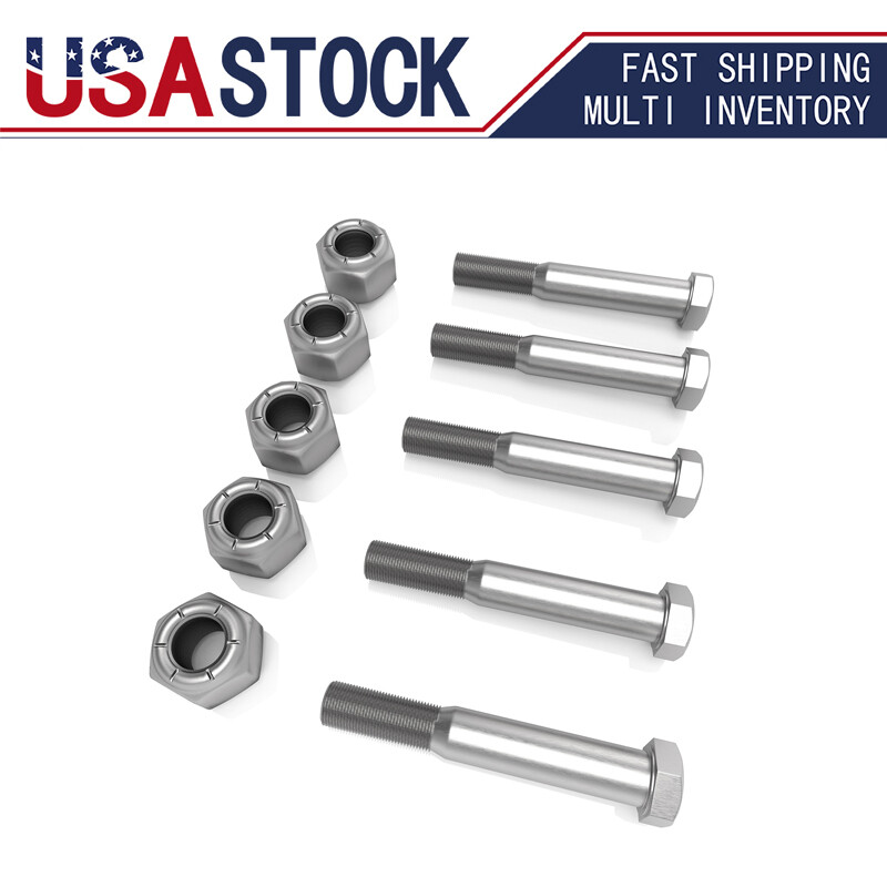 Grade 5 Shear Bolts for Rotary Cutters 1/2" x 3-1/2" with Nylock Nuts - 5 Pack