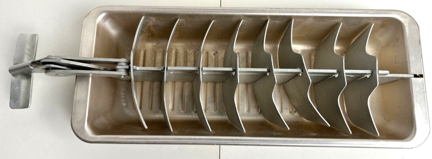 Vintage Ice Cube Tray Aluminum Metal Unbranded Silver Gold Color