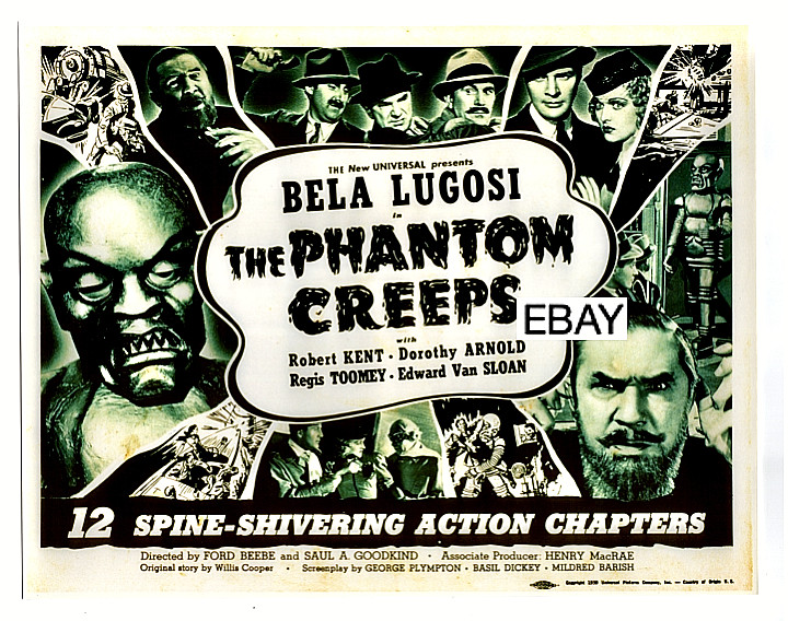 SALE: THE PHANTOM CREEPS 1939 BELA LUGOSI HORROR MOVIE LOBBY CARD 11X14 REPRO
