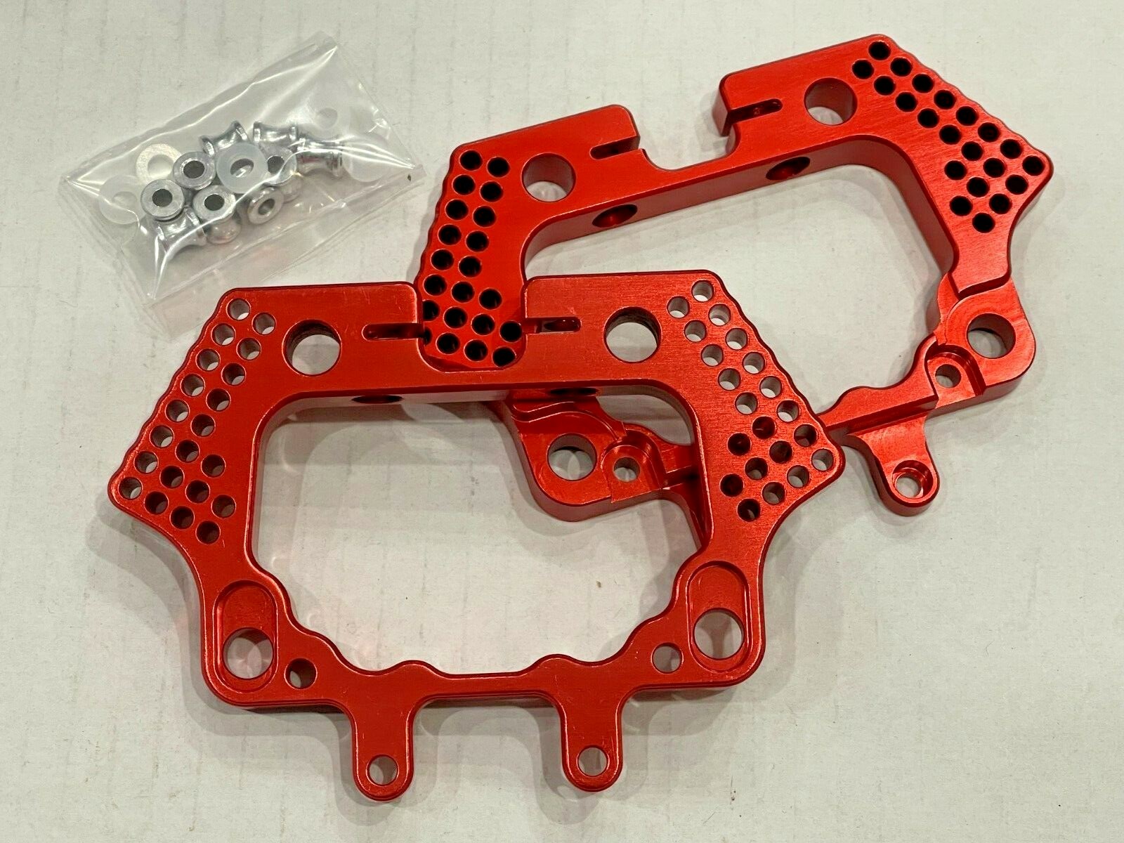 Front & Rear Aluminum Shock Towers for HPI Savage XL 21 25 4.6 SS Red