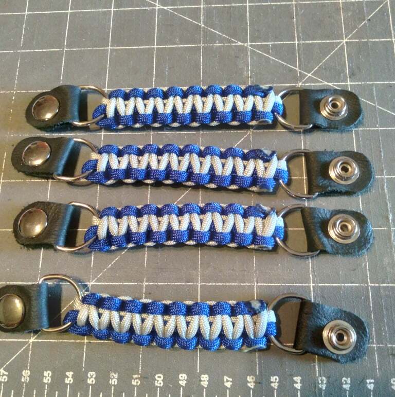 Vest extenders Blue & Silver para cord lightweight but STRONG!! Made By Stitch
