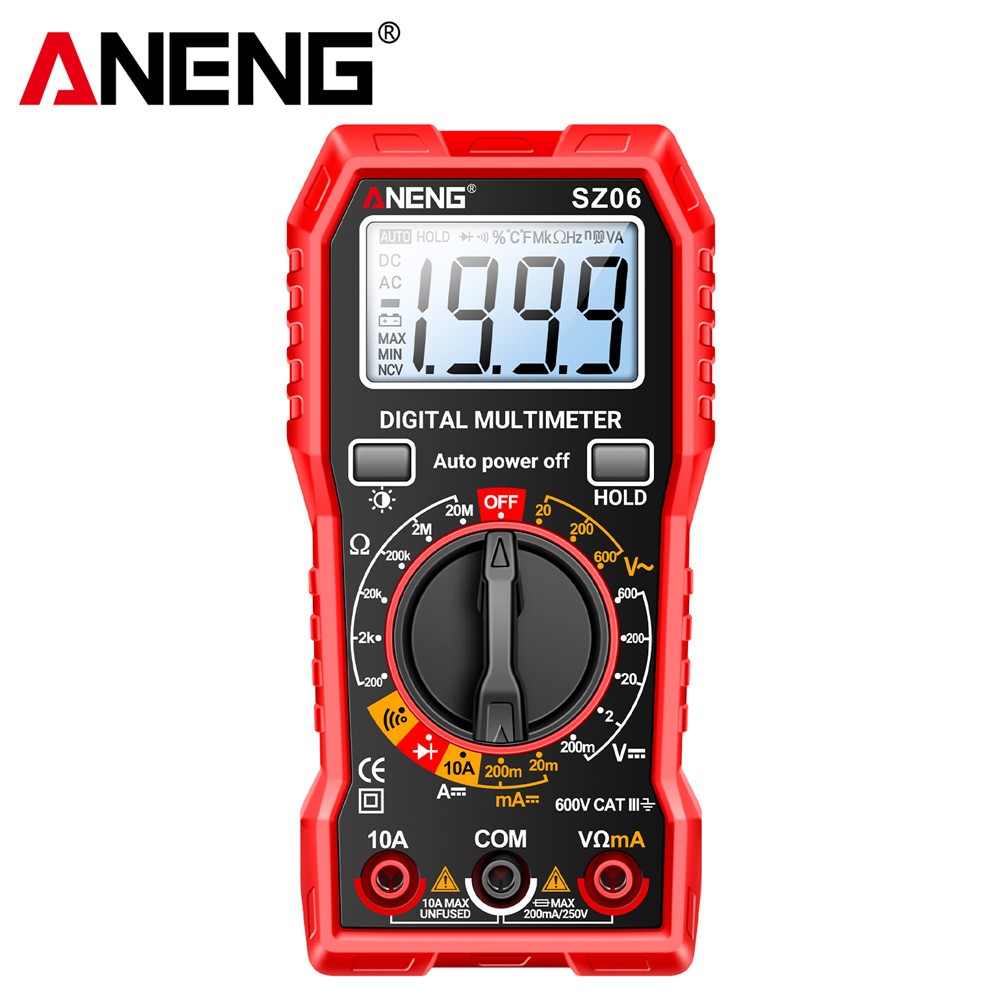 Digital Multimeter Tester AC DC Volt Ohm Amp Clamp Meter Auto Range LCD Handheld
