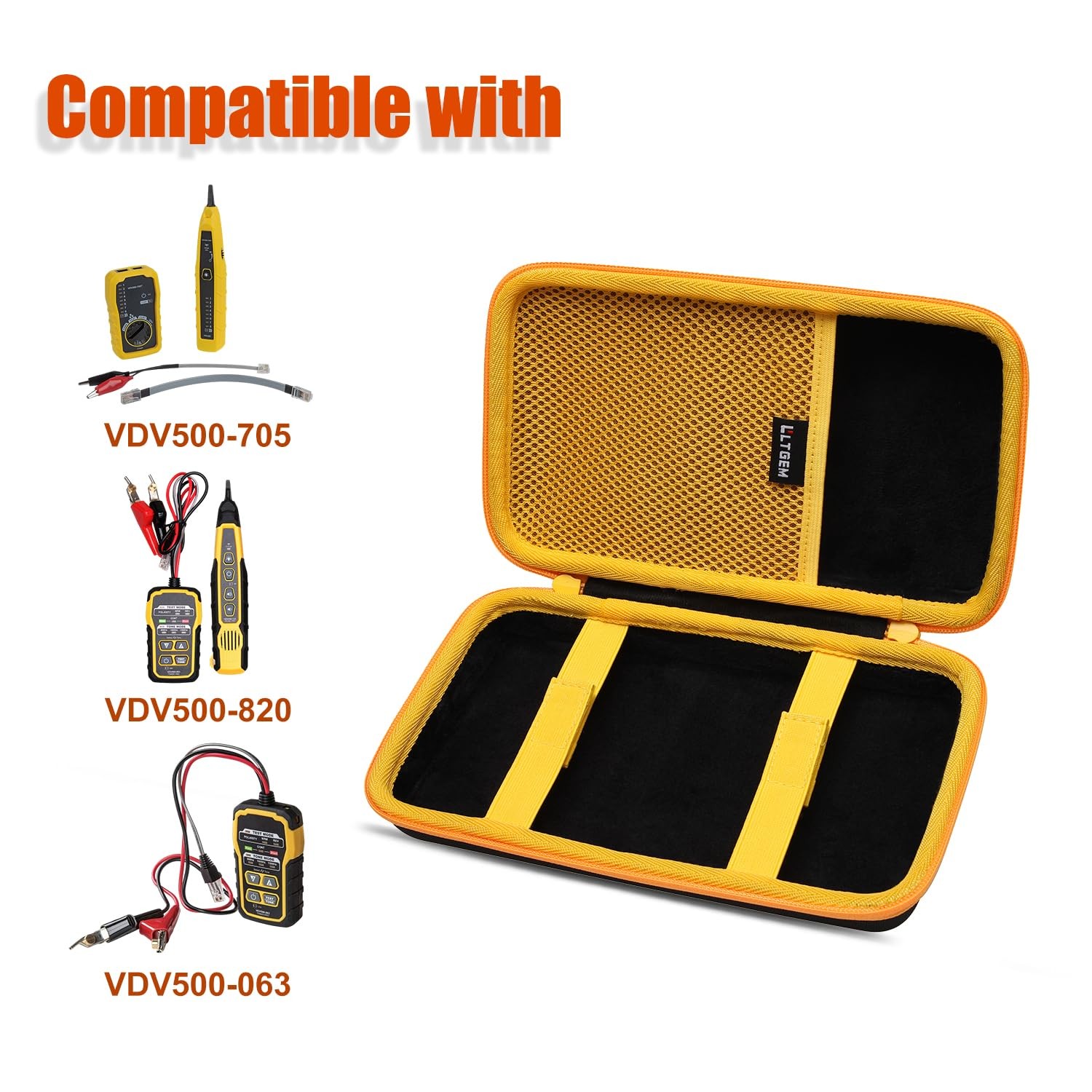 LTGEM Tester Case Compatible with Klein Tools VDV500-705 / Medium, Yellow
