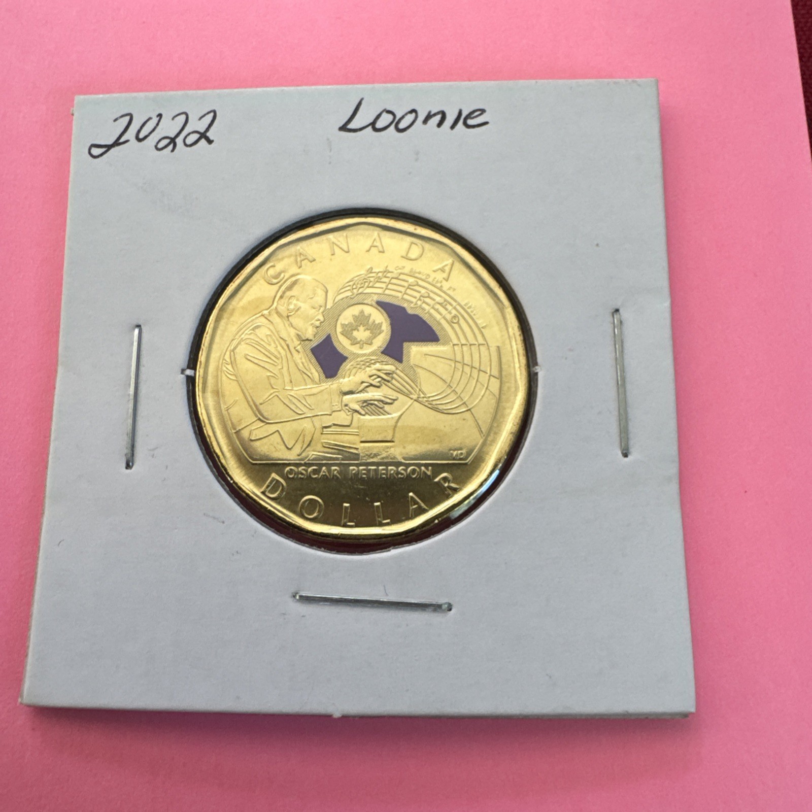 2022 Canada Oscar Peterson Colored Loonie. Mint UNC One Dollar $1 Coin Loon