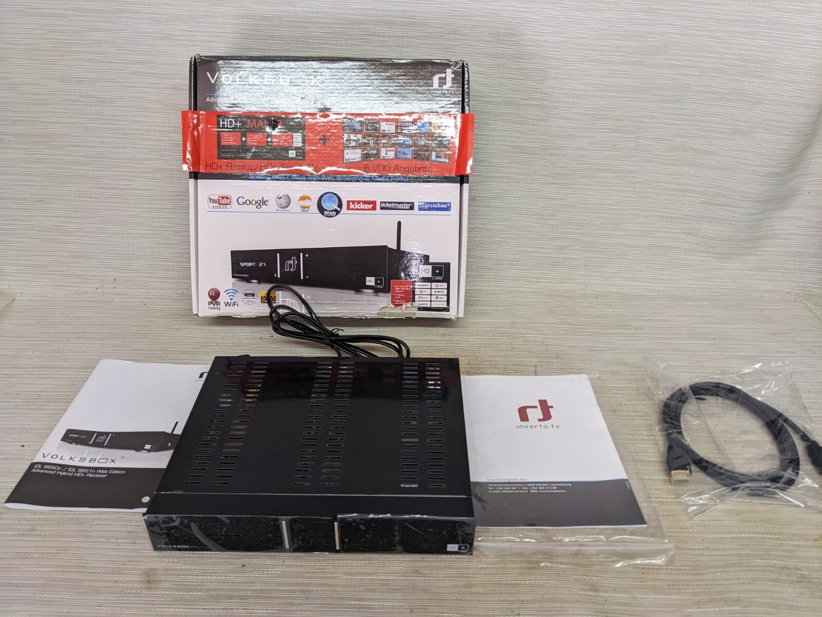 Inverto VolksBox Advanced Hybrid HD+ Receiver W/ Remote (4A)