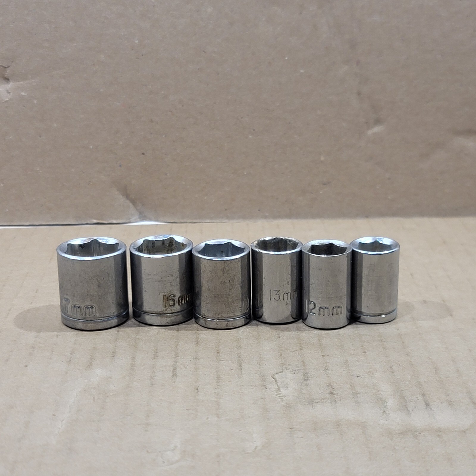 Unbranded 3/8"drive 6pt Socket 6Pc 17 16 14 13 12 11mm