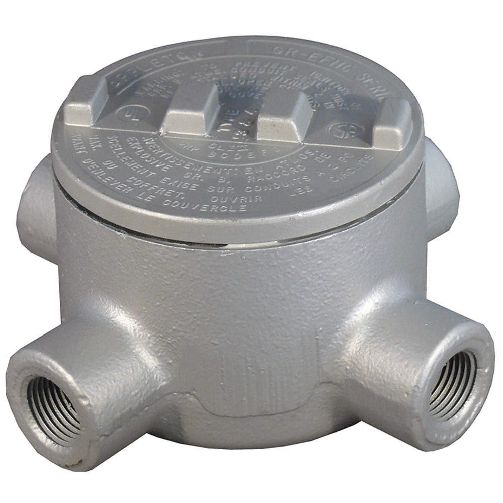 APPLETON ELECTRIC GRX50 Conduit Outlet Body,Iron,Trd Sz 1/2in 6ZED3
