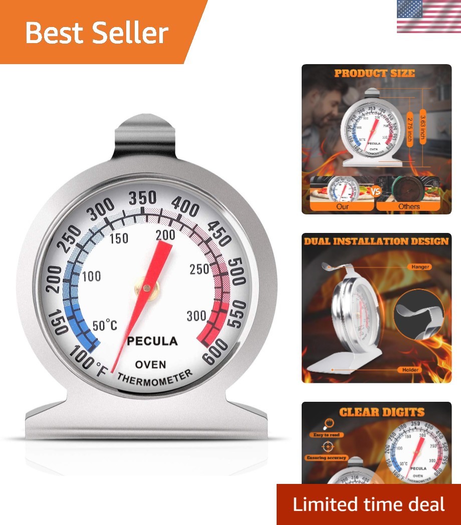Battery-Free Grill and Oven Thermometer 50-300°C/100-600°F - Durable Design
