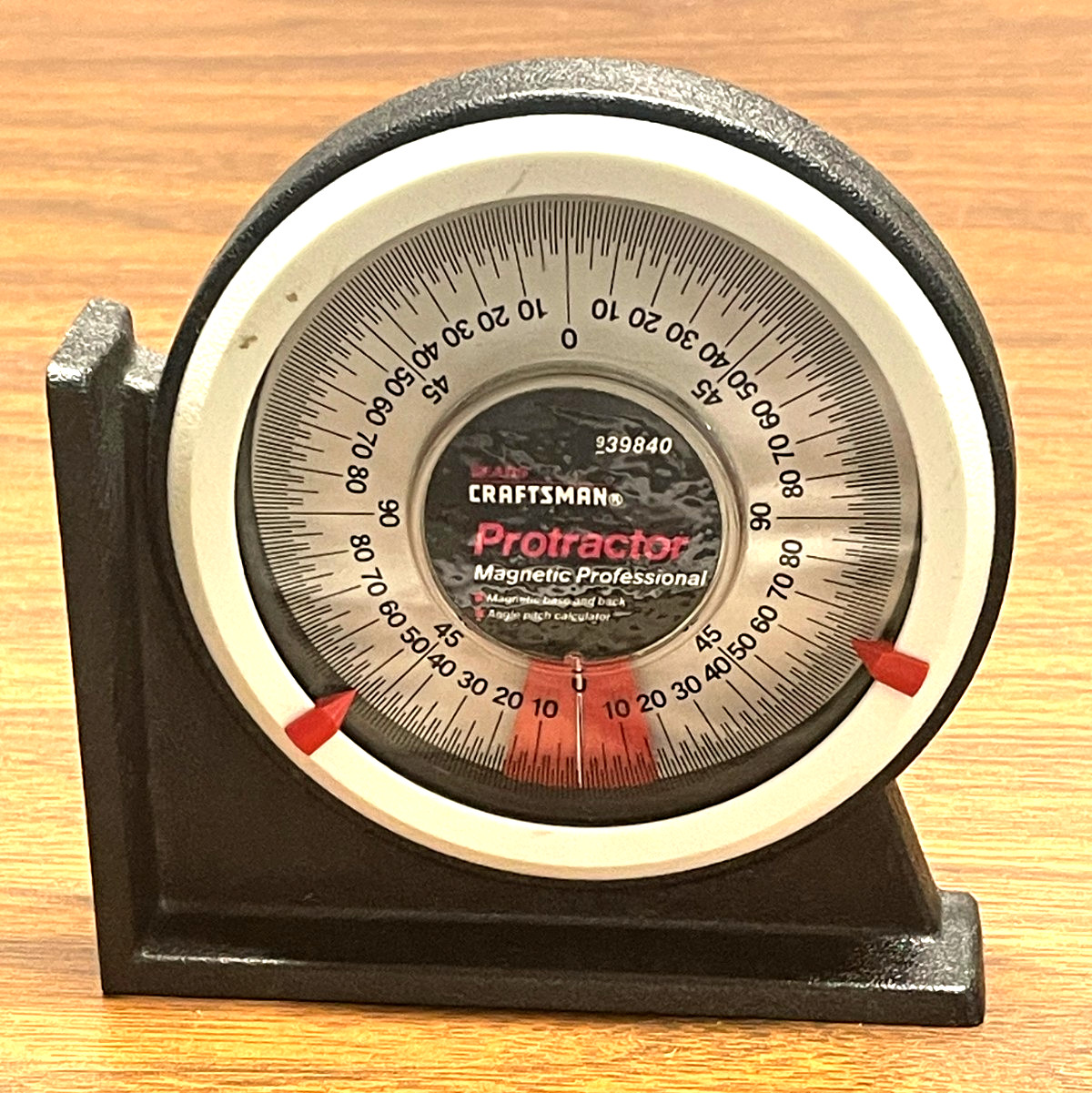 Vintage Craftsman 939840 Magnetic Base Protractor Pitch Angle Calculator USA