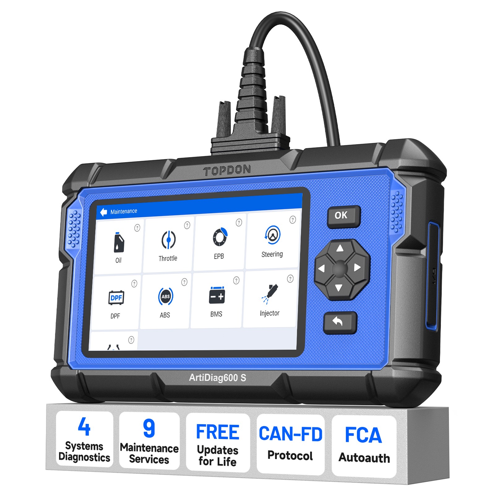 2026 TOPDON AD600S OBD2 Scanner Engine ABS SRS SAS AT TPMS EPB Diagnostic Tool