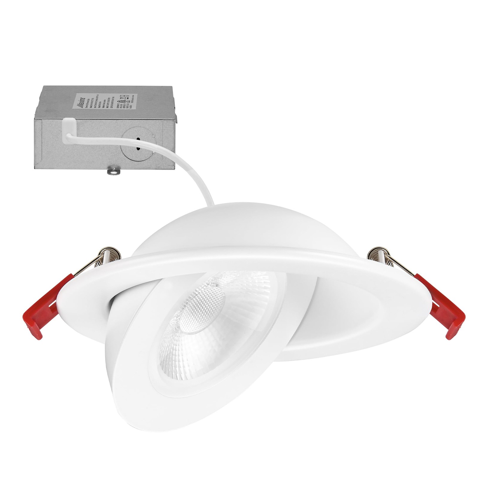 Maxxima 4 in. Rotatable Ultra-Thin Recessed LED Floating Gimbal White