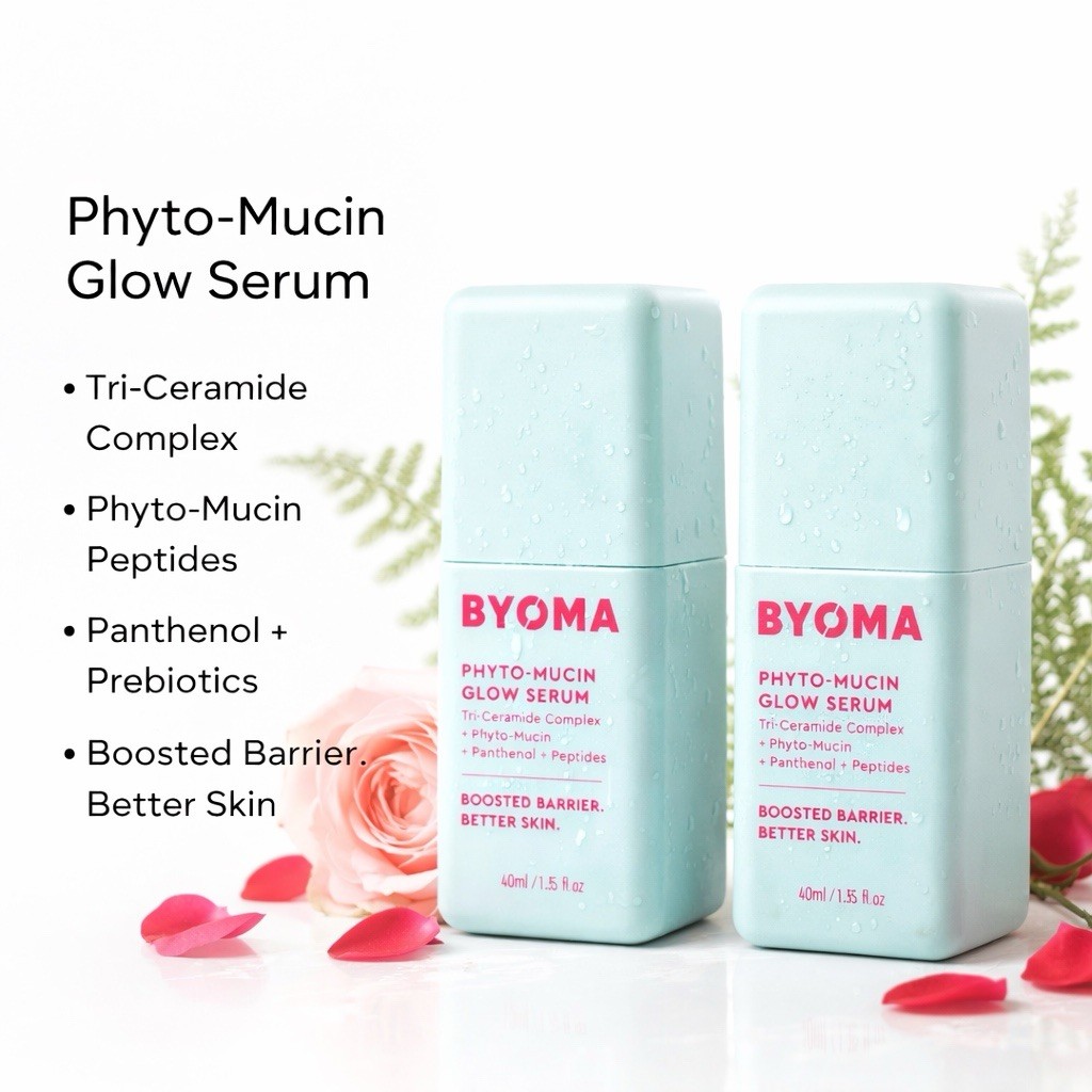 (2) BYOMA Phyto-Mucin Glow Serum Tri-Ceramide Complex - 1.35 fl oz, EXP 08/2027