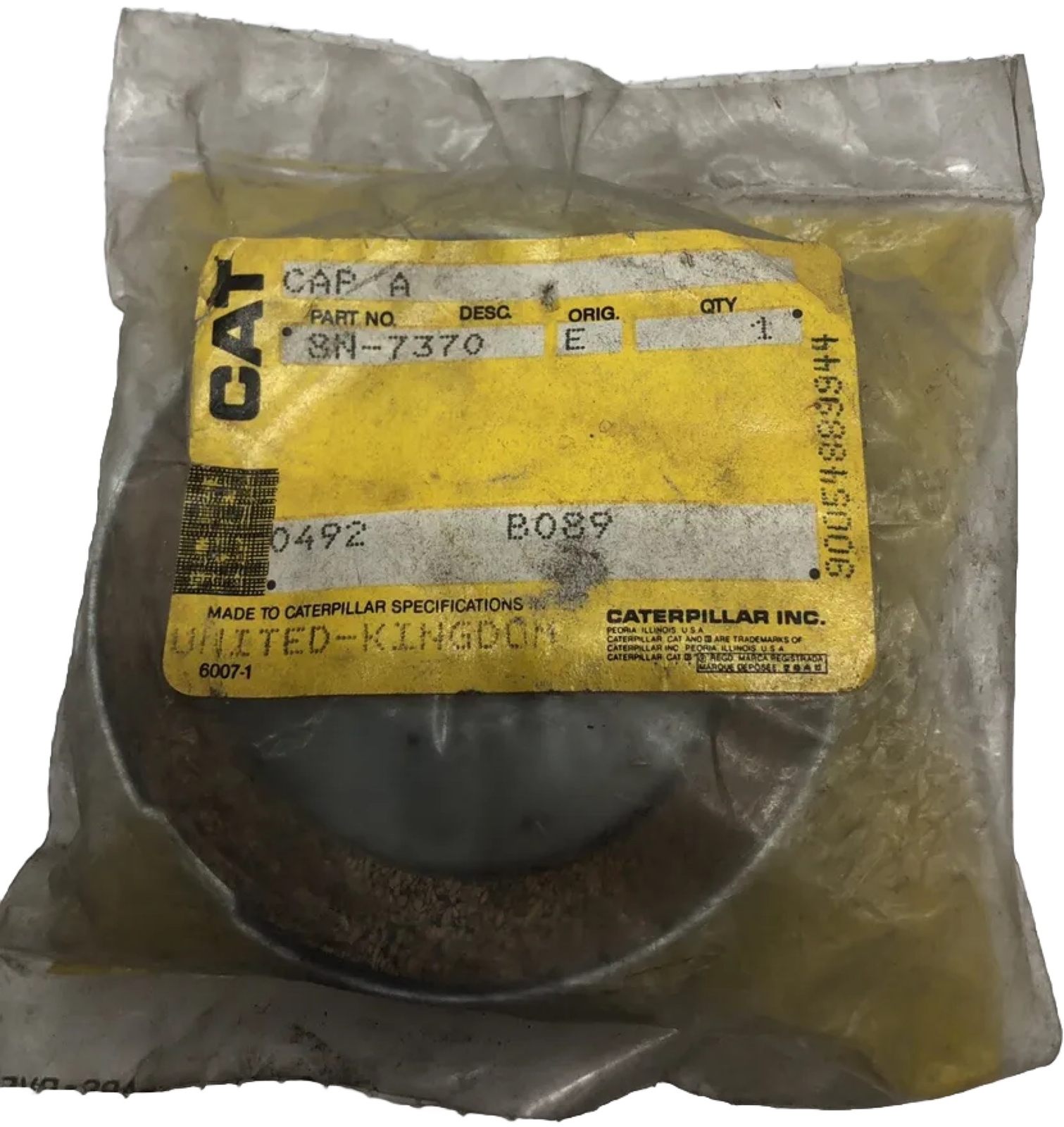 Caterpillar (Cat) 8N-7370 or 8N7370 Cap Assembly