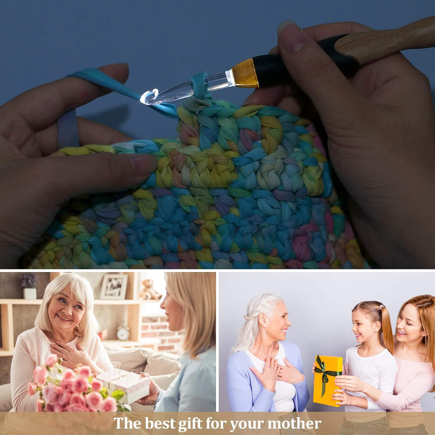 11 Sizes Lighted Crochet Hooks Set Rechargeable Crochet Hook Light up Hooks with