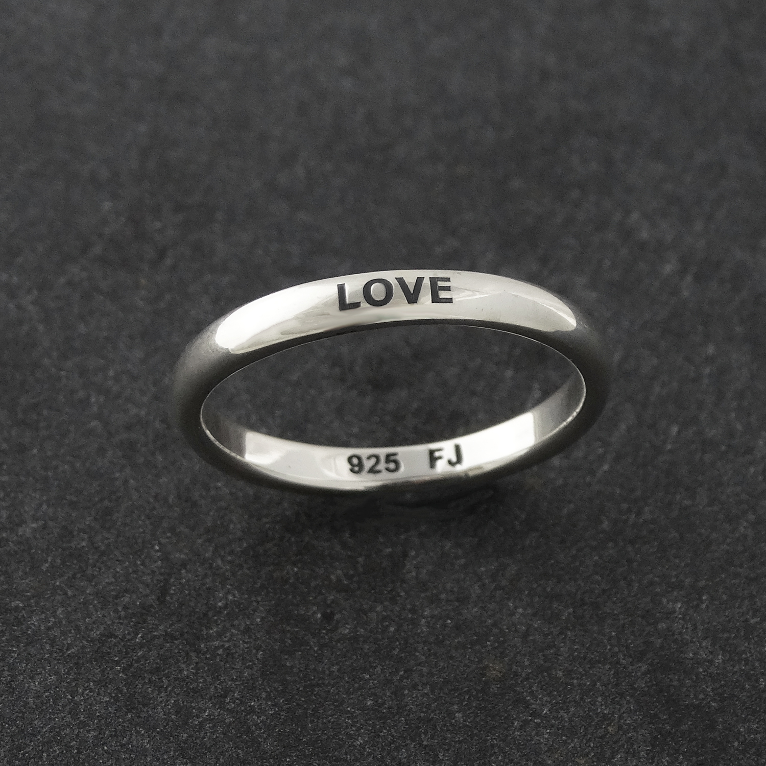 Love Ring - Engraved Stackable Ring - 925 Sterling Silver - Love Wedding
