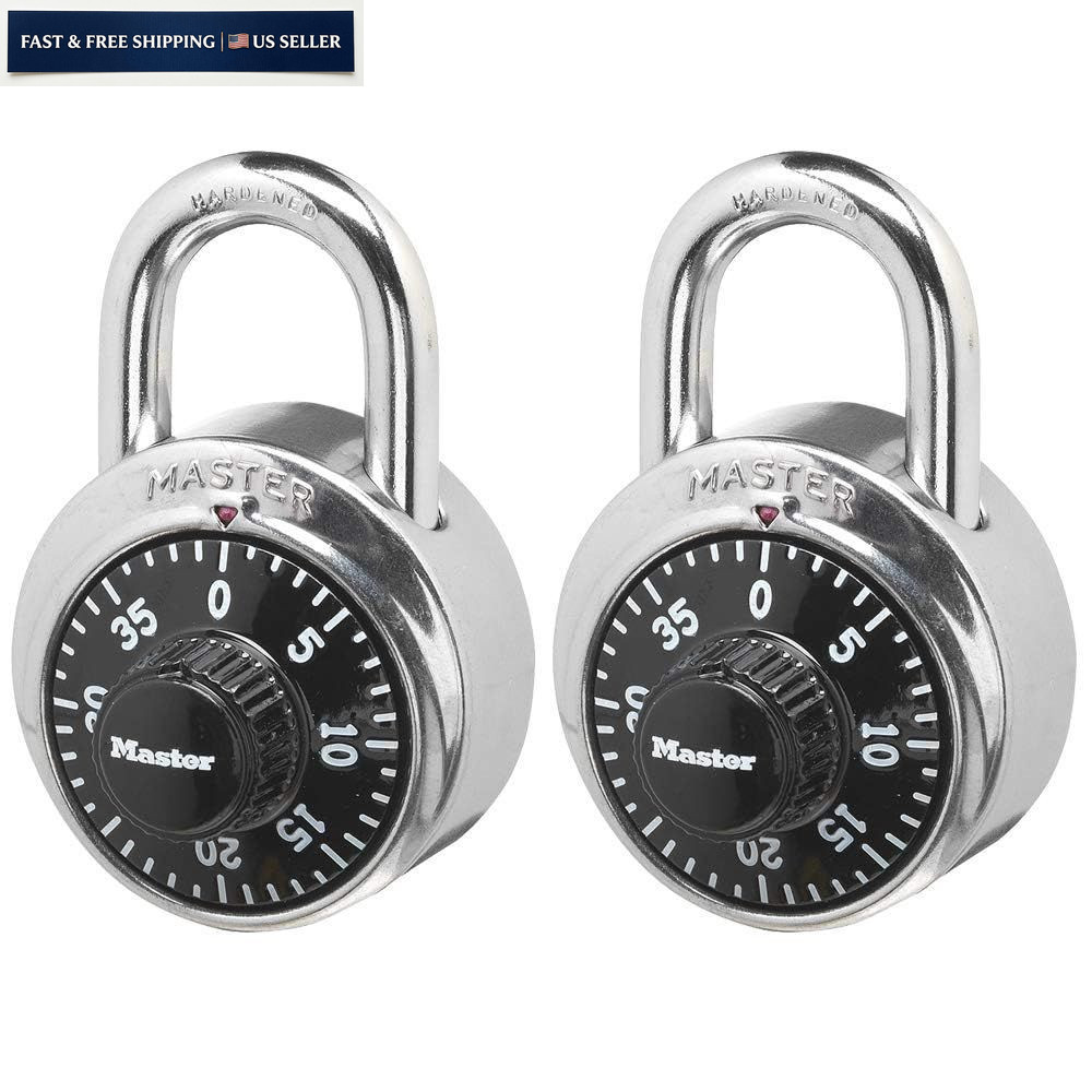 Master Lock Black Gym Locker Combination Padlock, Indoor 2 Pack,