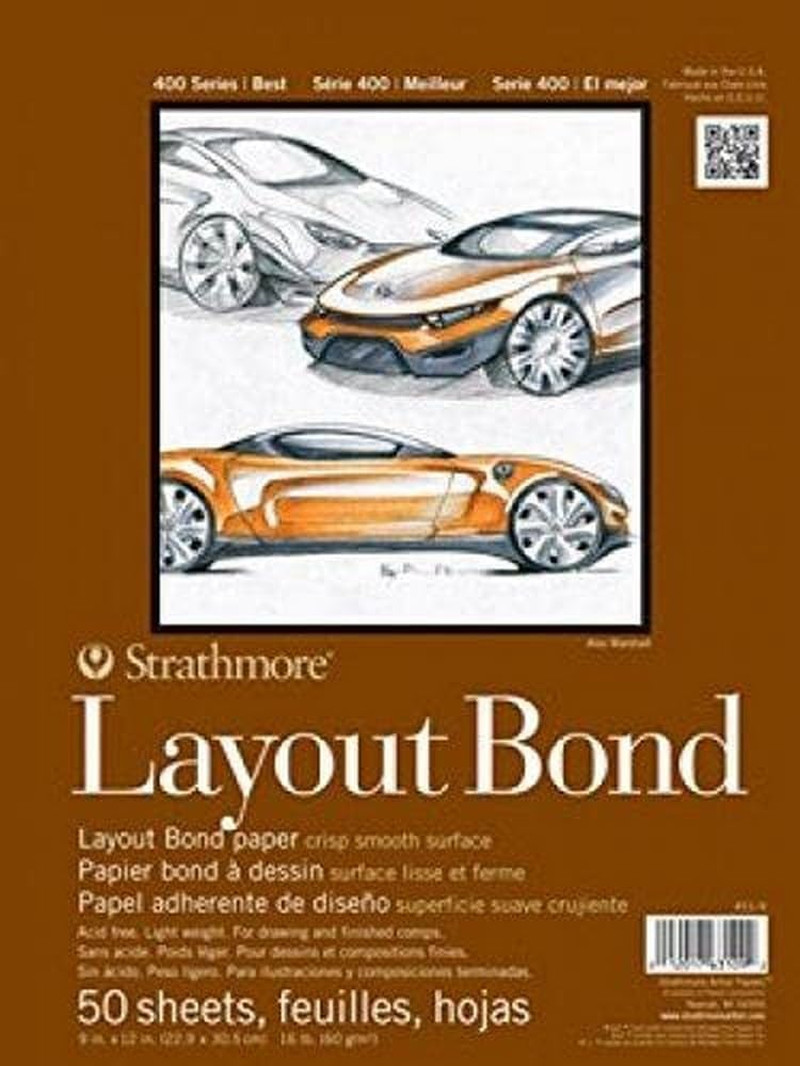 (411-11 400 Series Layout Bond Pad, 11"X14", White, 50 Sheets