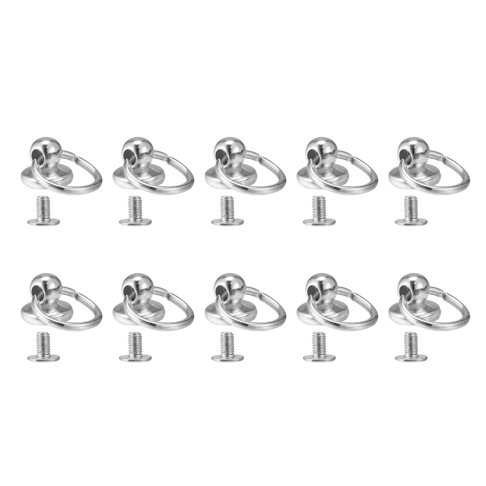 0.5" Toroidal Joint Button Pin Rivets Screw Silver 10pcs