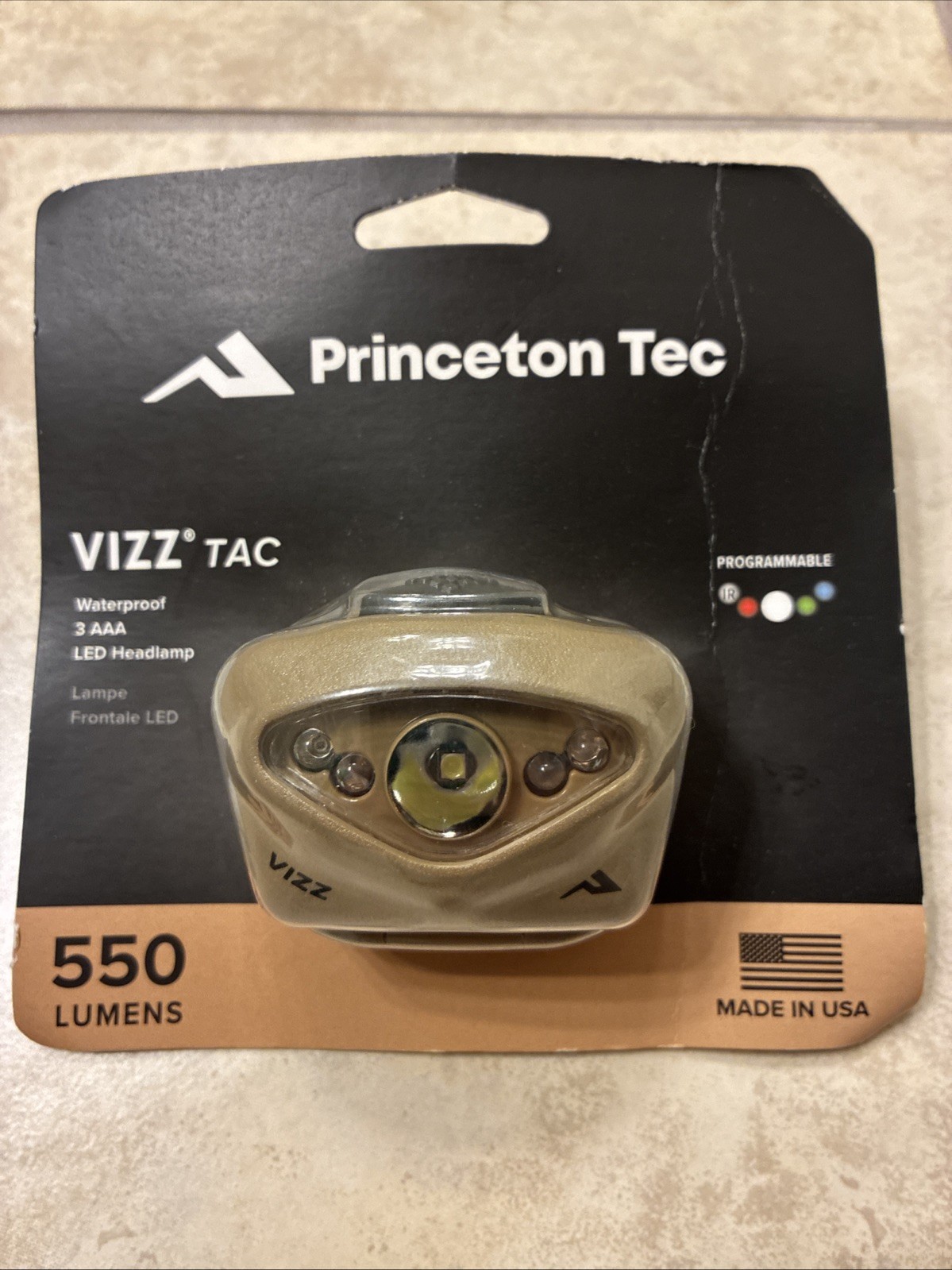 Princeton Tec VIZZ-TAC-MC 550 Lumen RGB IR Headlamp, Tan Ship from USA