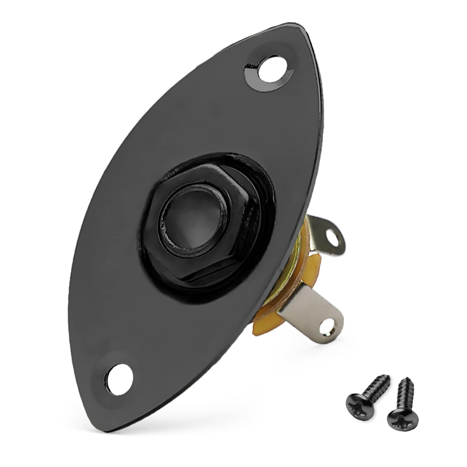 1/4" Oval Guitar Jack 6.35mm Output Input Plug Socket for Mono Guitar (Black)