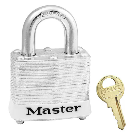 Master Lock 3Wht Lockout Padlock, Keyed Different, Steel, White, 3/4 In Shackle