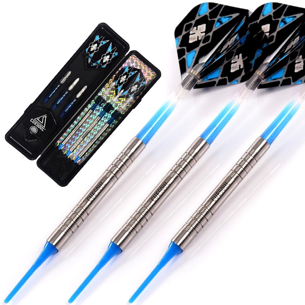 CUESOUL 18g Swords Series 95% Tungsten Soft Tip Darts - Precision Flight