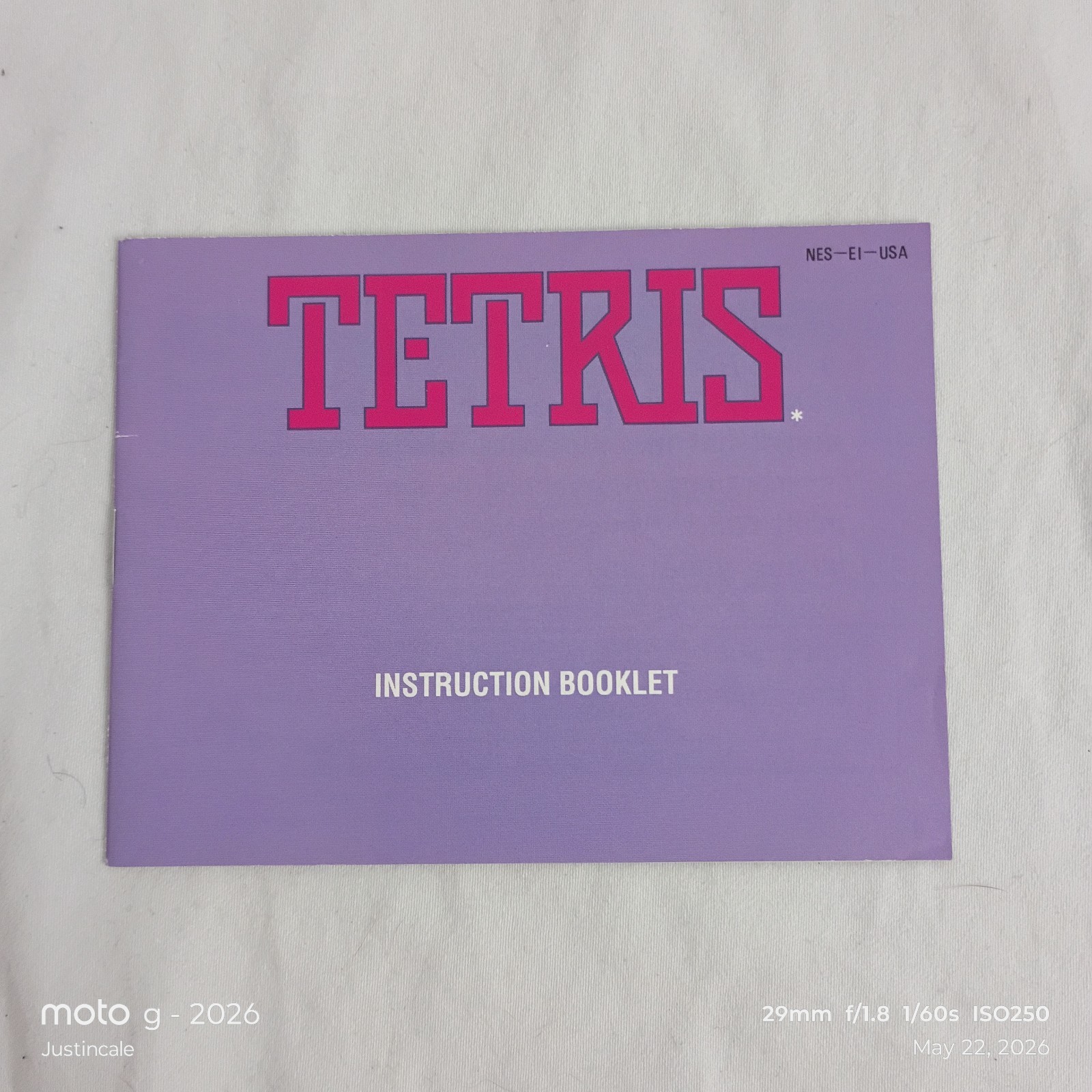 ORIGINAL Nintendo NES TETRIS Instruction Booklet Manual Book Only