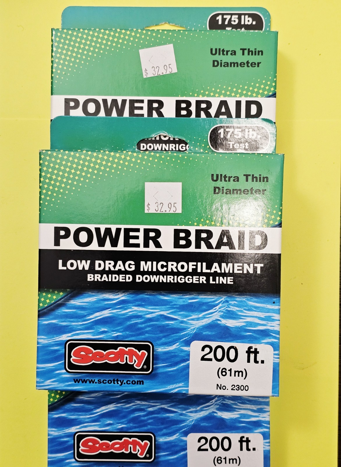 C-S4. FREE SHIPPING.  Scotty Downrigger  Power Braid. 175 Lbs. 3 Boxes Of 200'.
