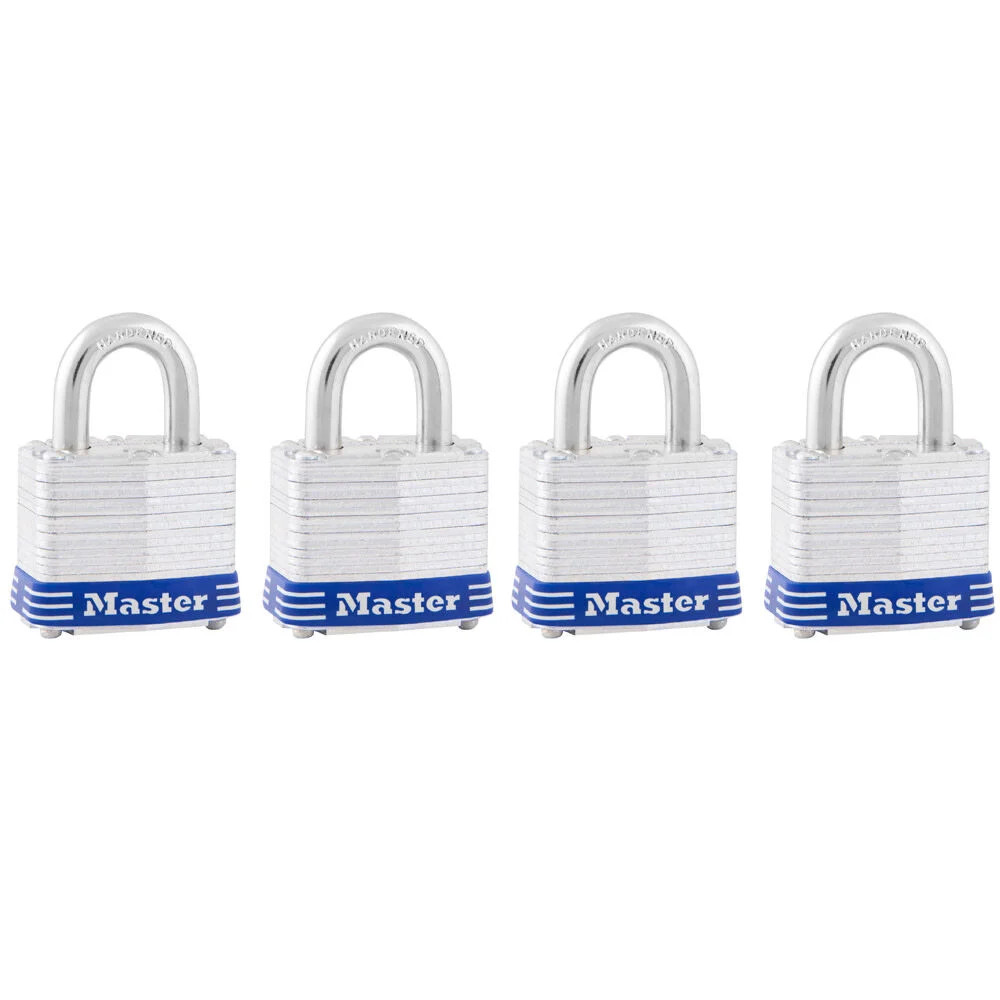 Master Lock Padlock 1 9/16In Keyed Alike Tumbler 4Pk