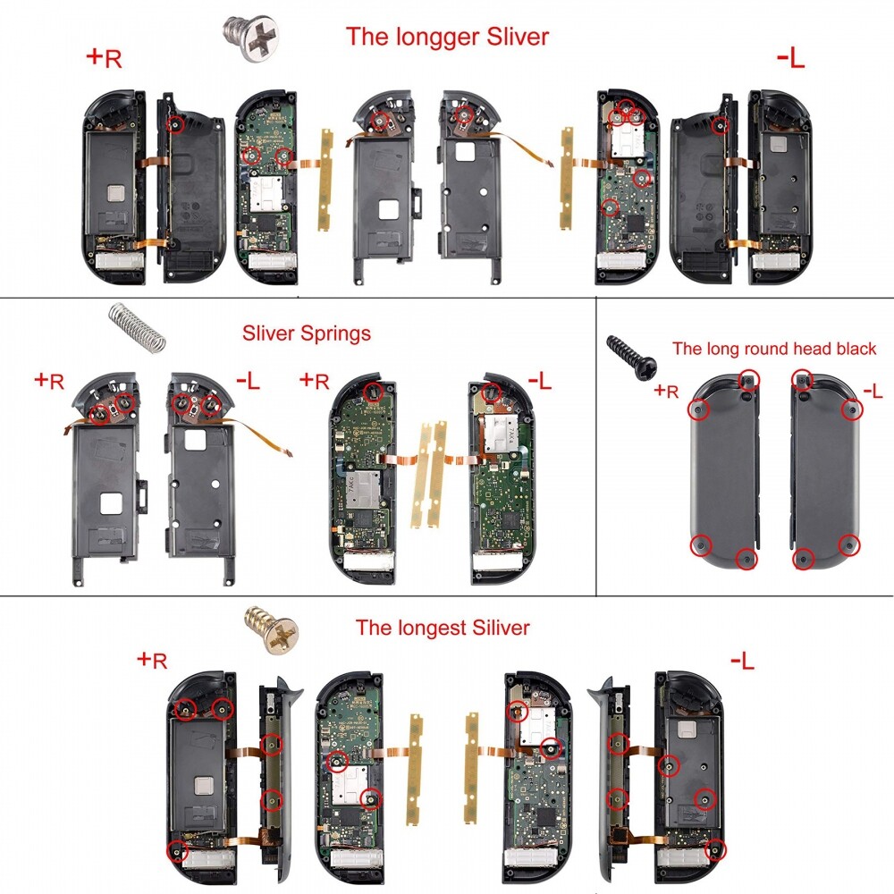 For Nintendo Switch & OLED Joy-con Shell Cover Buttons Set Clear Replacement Kit