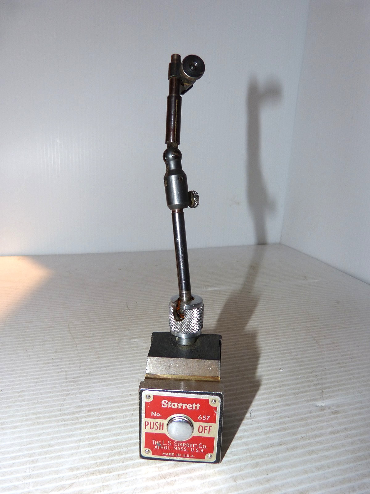 Starrett No. 657 Magnetic Base Indicator Holder  Estate Find !