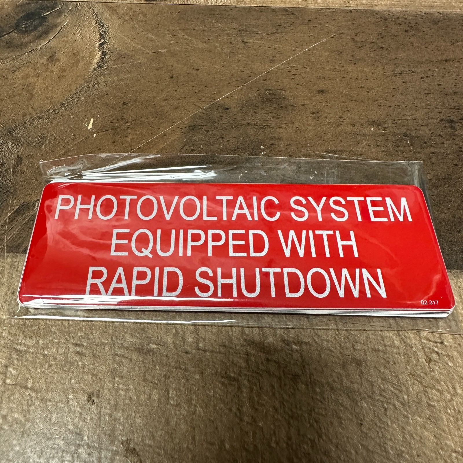 1.75" x 5" Photovoltaic System Equipped w Rapid Shutdown Label 02-317 Pack of 10