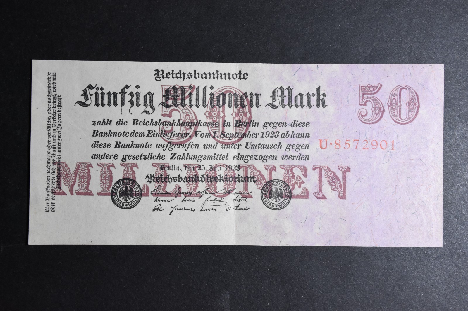 Germany 50 Million Mark Reichsbanknote July 1923 Reichsdruck - Very Fine