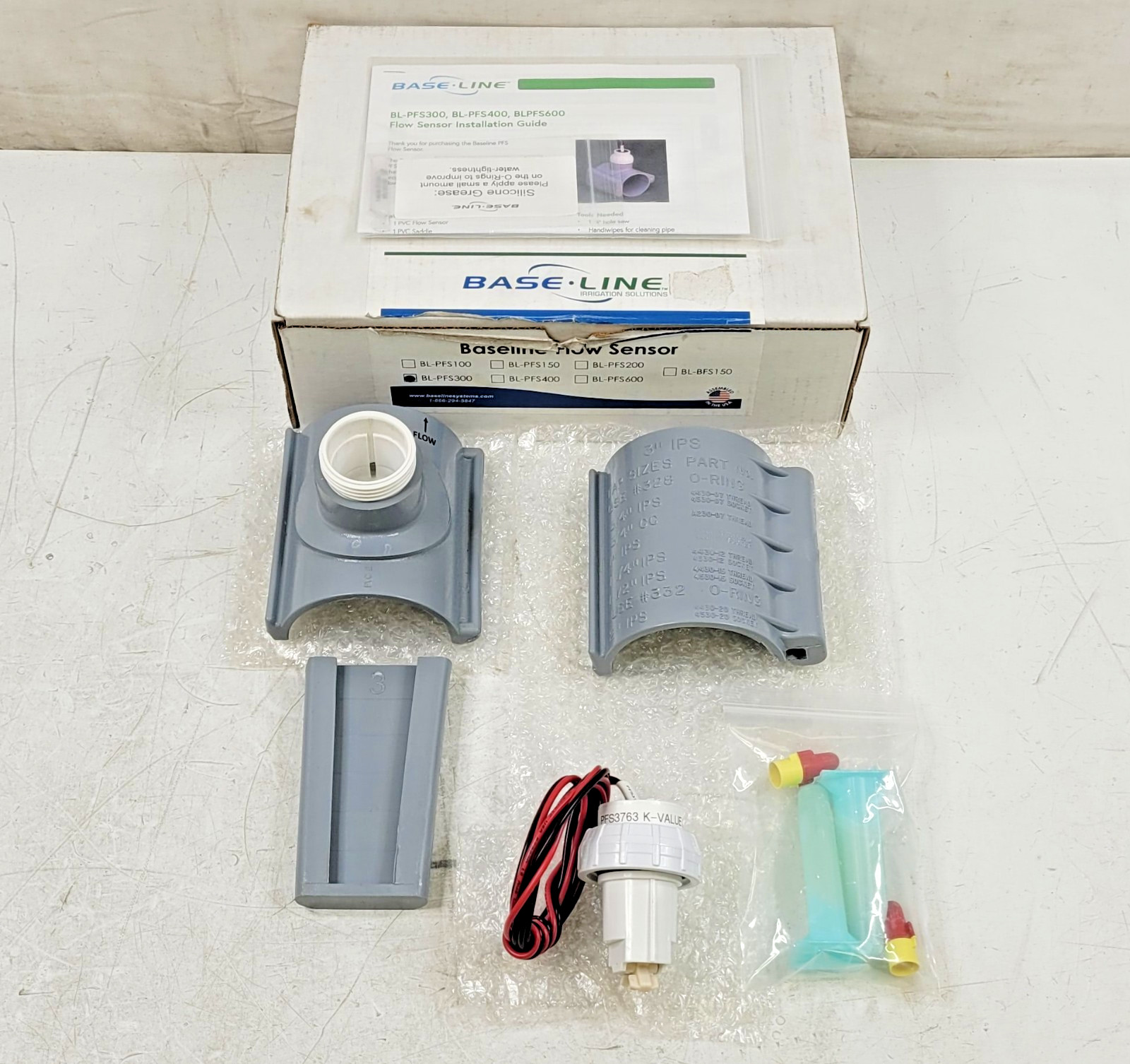 Baseline PFS Series Saddle Style Flow Sensor PVC w/ Decoder | BL-PFS300