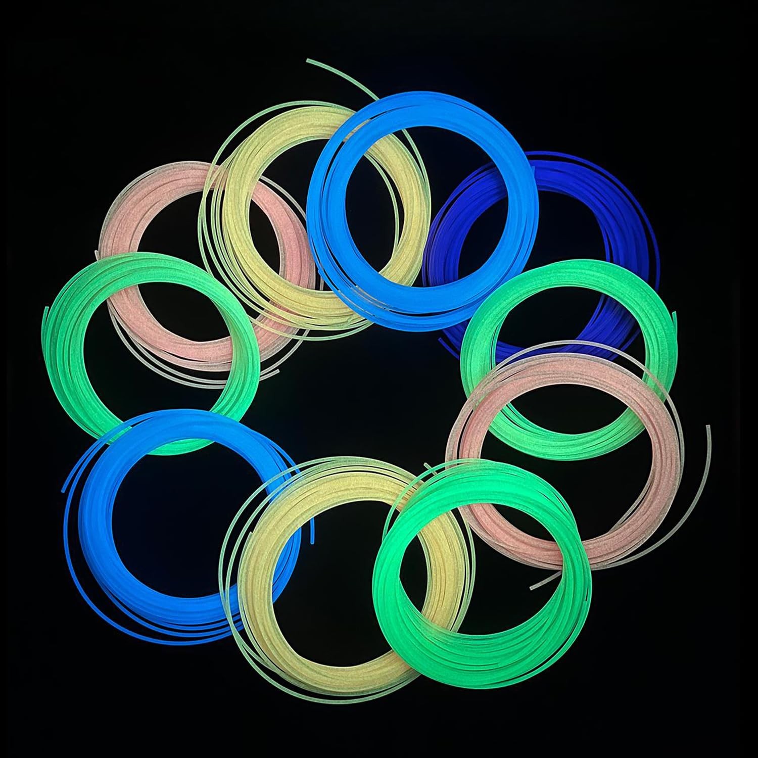 Glow in The Dark 3D Pen Filament Refill, 6 Colors Each Color 33 Feet, Total 2...