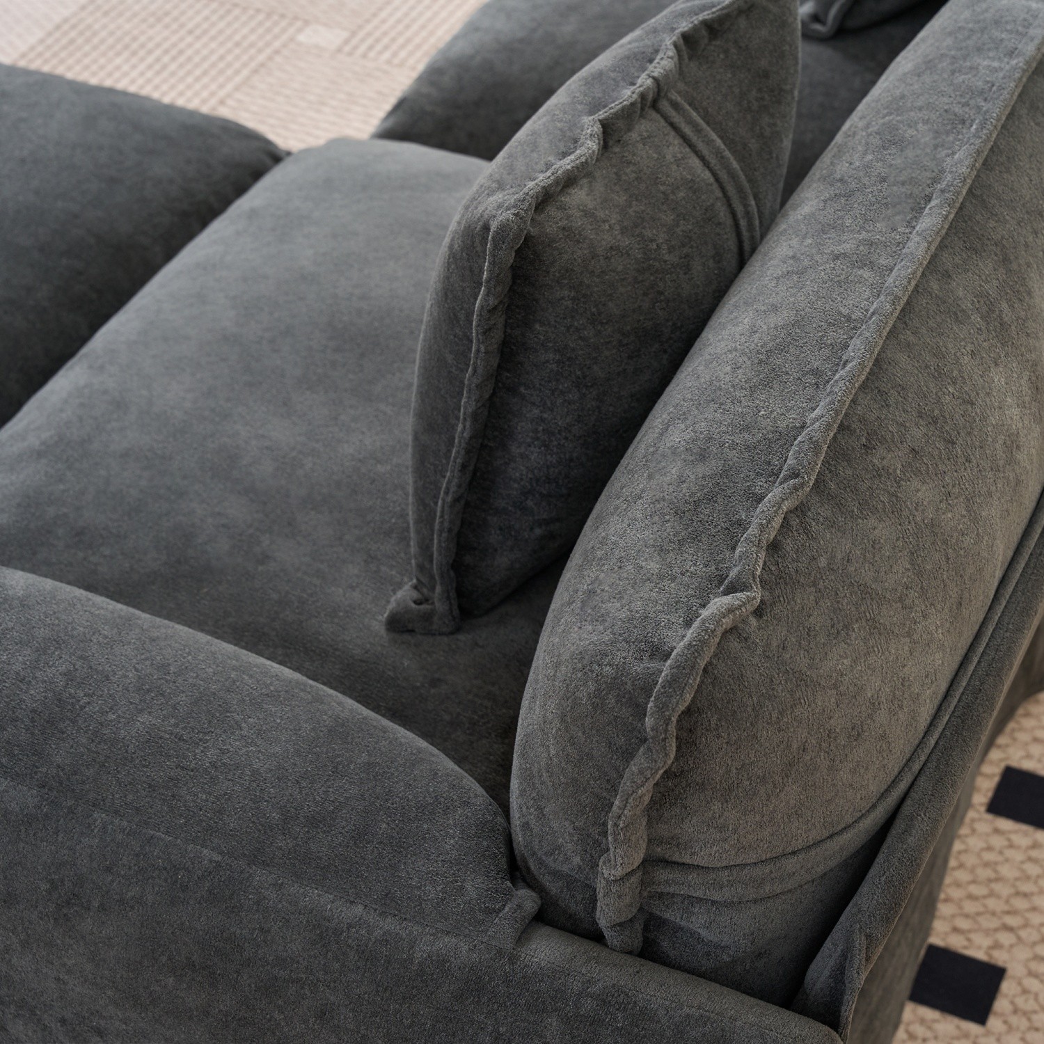 Modern Accent Chair Upholstered Single Sofa Armchair with Pillow for Living Room