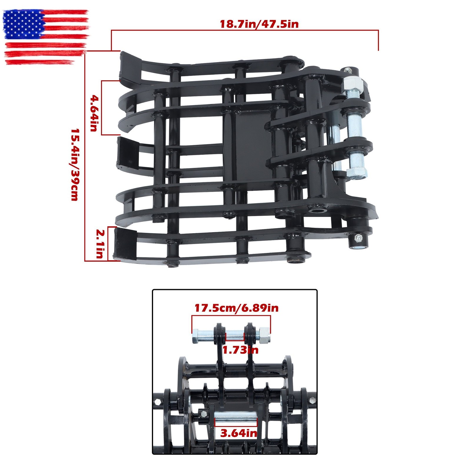 Mini Excavator Bucket Grapple - Adjustable Wide Jaw Claw for Digging & Grabbing