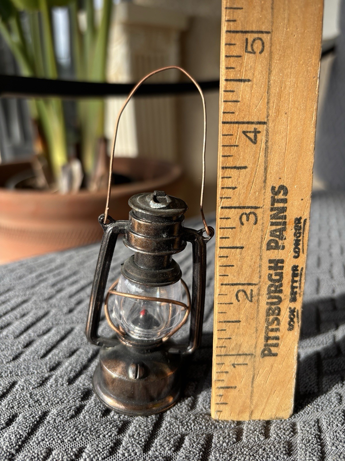 Vintage Novelty Oil Lantern Metal Pencil Sharpener