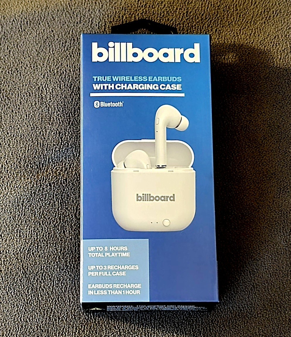Billboard True Wireless Bluetooth Earbuds With Charging Case - White