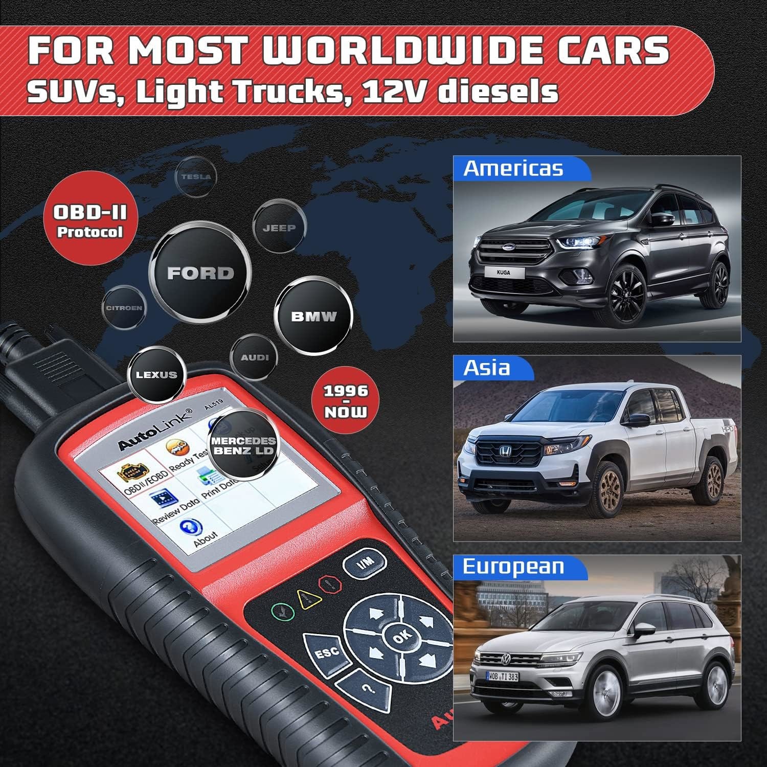 Autel AutoLink AL519 Car Scanner OBD2 Autel Code Reader Check Engine Diagnostics