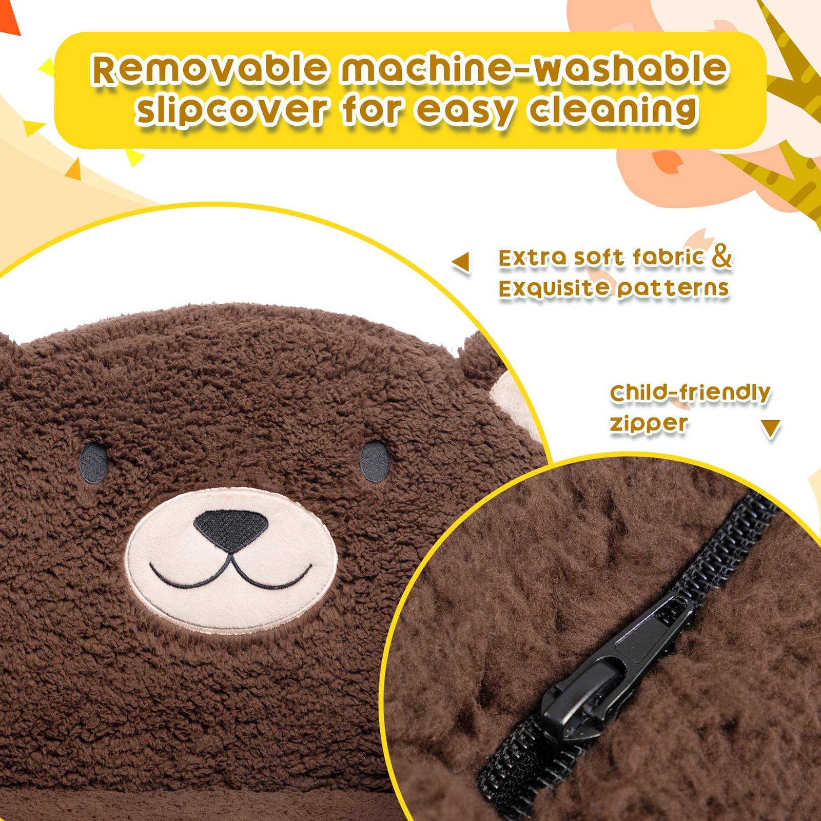 Animal Series Kid's Chair, Ultra-Soft Comfy Foam Filled Sofa Chair, Cute Anim...