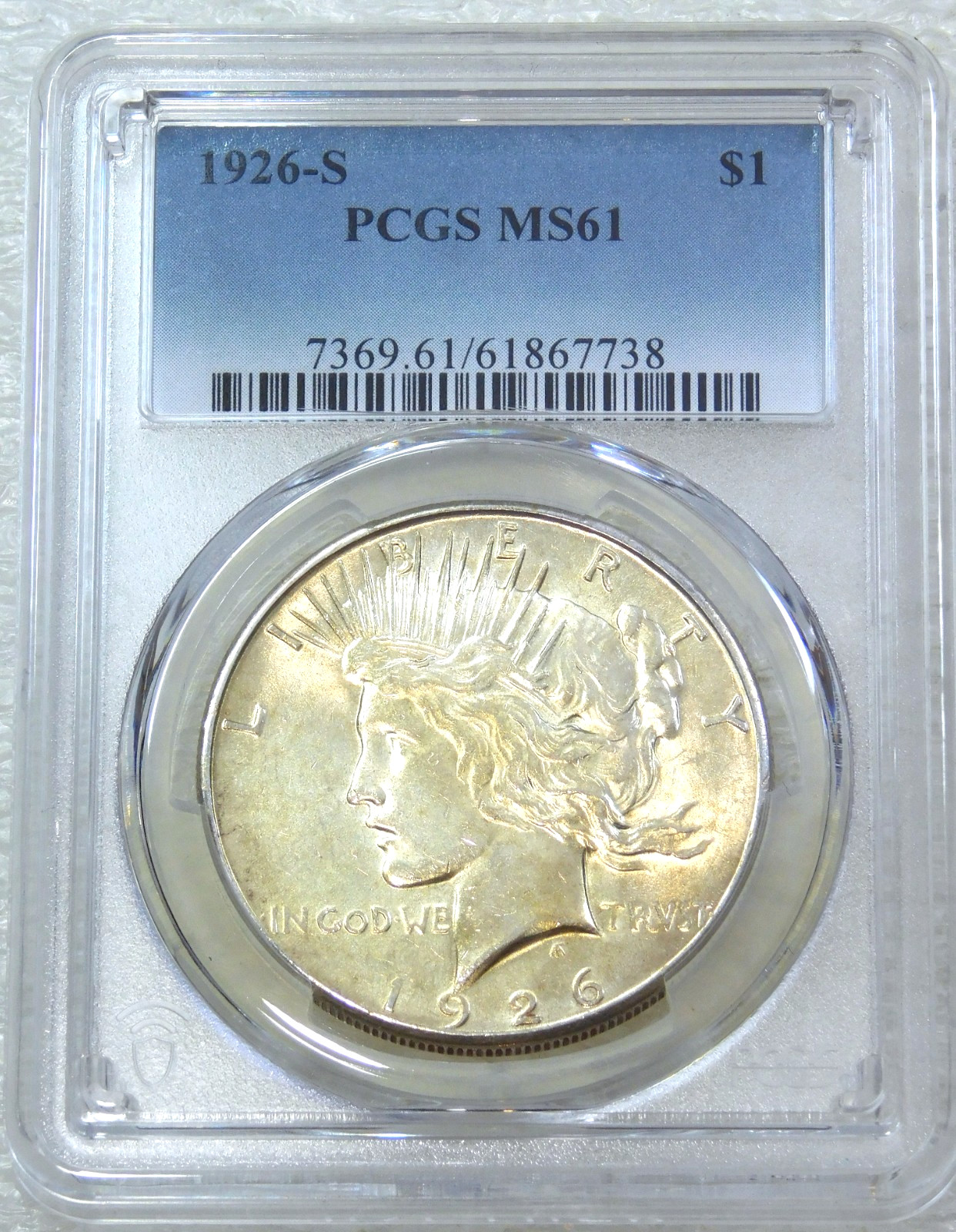 1926-S Peace Silver Dollar PCGS MS61 Frosty White PQ New Holder #D344D