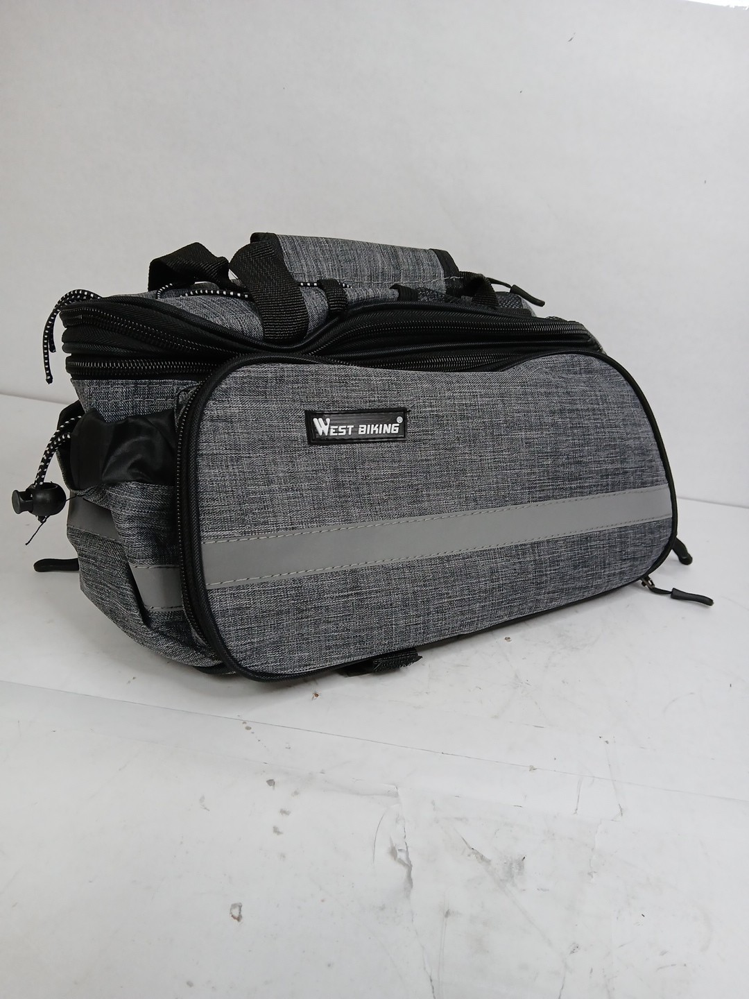 WEST BIKING Waterproof Bike Pannier MTB Bicycle Rear Rack Pack Bag Carrier Gray