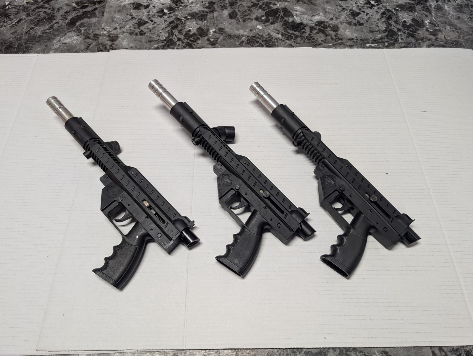 Stingray Paintball Marker Body Grip Receiver Lot of 3 Black Parts Repair Used