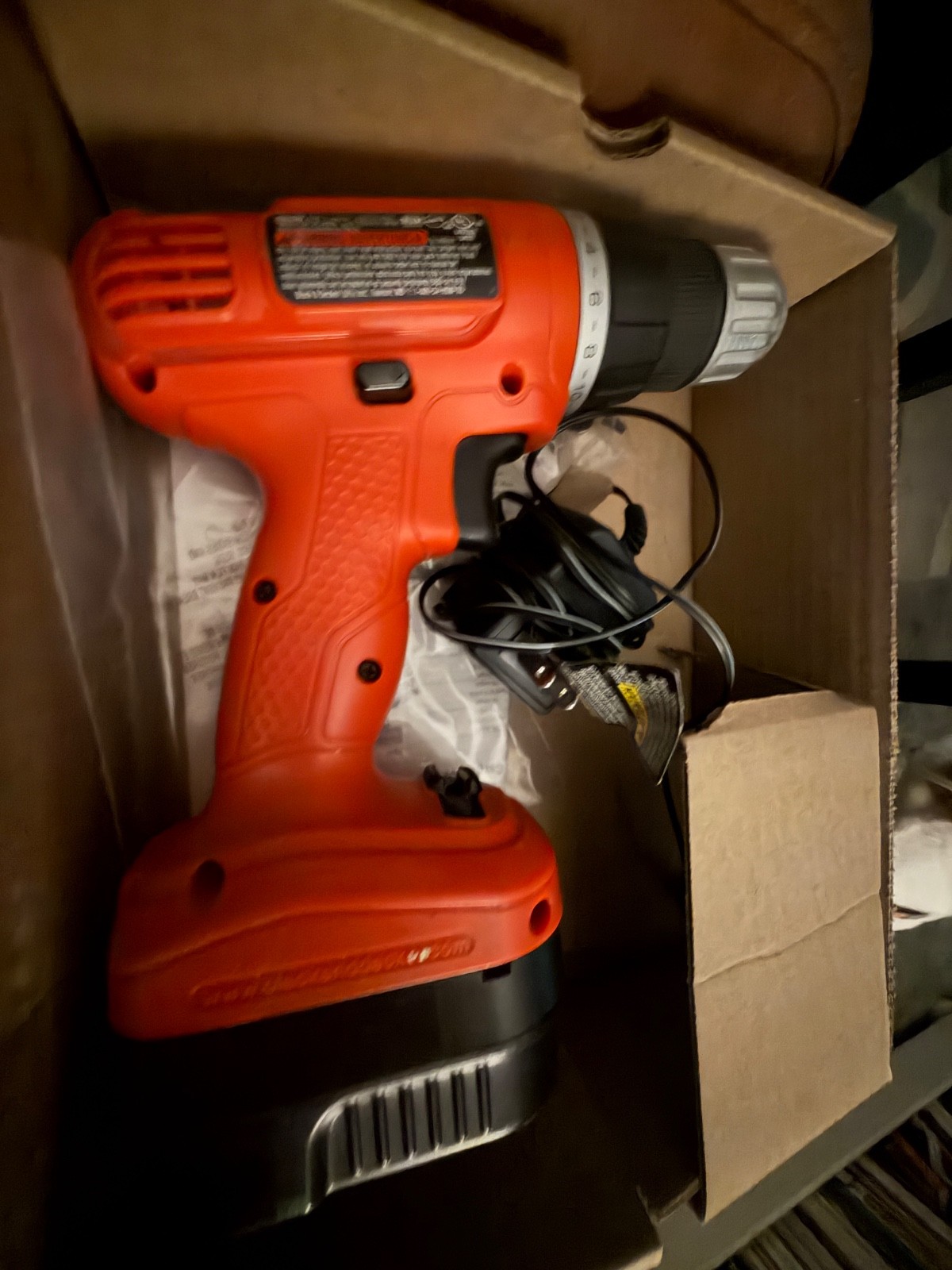 Black & Decker Fire Storm Cordless Drill and Battery w/charger cord