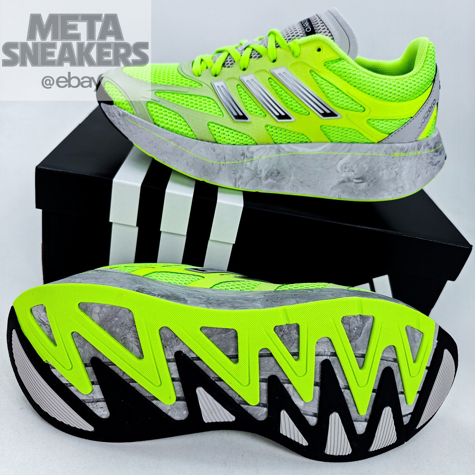 Adidas US 11.5 Men's Green Grey Black Swirlfoam Retro Adizero Aruku JR1612 NIB