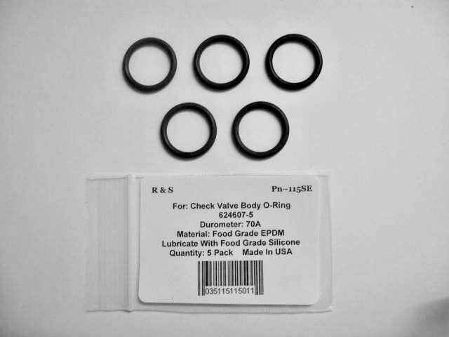 Stoelting 624607-5 Check Valve Body O-Rings / R&S 115SE / Food Grade EPDM Mat.